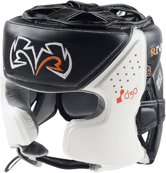 RIVAL Boxing RHG10 Intelli-Shock Headgear, D3O Front and Side Padding, Hook and Loop Back Adjustment with Lace on Top, and Anatomical Rear Head Pad Every Time