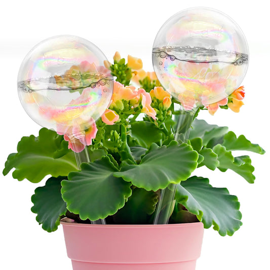 2 Pack Iridescent Glass Plant Watering Globe,Automatic Self-Watering Bulbs for Indoor Outdoor Plants-Hand-Blown Glass Watering Stakes for Home Garden Decor-Ideal Gift for Plant Lovers,Flowers,Pots
