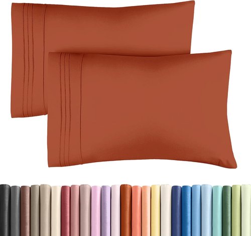 King Pillow Cases by [Brand Name] - Ultra Soft Hotel Quality Covers | Comfy, Wrinkle-Free, 2-Piece Set in Terracotta