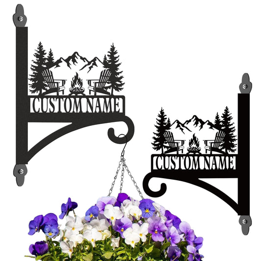 Kotagi Personalized Plant Brackets Outdoor Indoor for Camping | Custom Plant Hooks for Wall | Rust-Resistant Waterproof Lanterns Wind Chimes Bird Feeder Hanger | Gifts for Plant Lovers