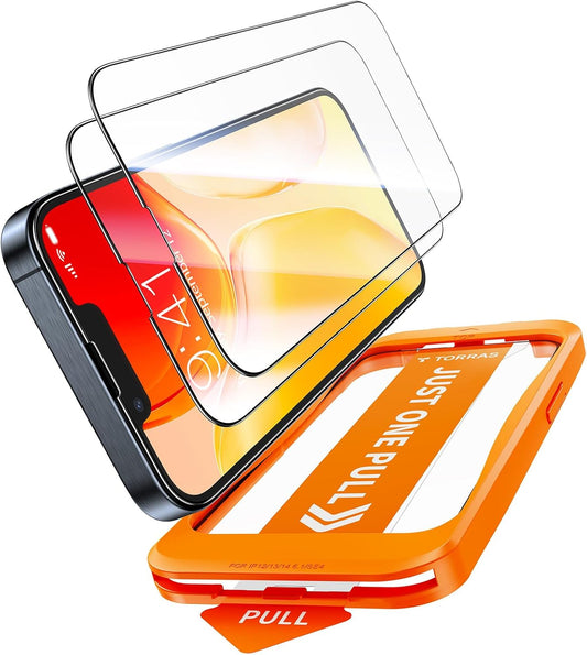 17e/16e/14/13 Pro/13 [NO.1 [12 9H+ 2 Pack 6.1 inch TORRAS Unbreakable for iPhone Screen Protector Military-Grade] FT