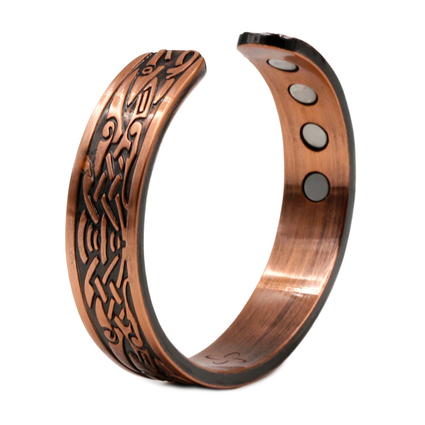 Reevaria - Pure Copper Magnetic Heavyweight Cuff Bracelet for Men, with 8 Magnets 3500 Gauss