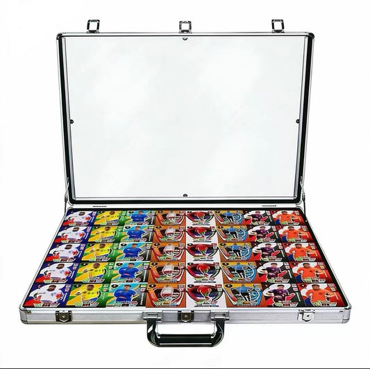 Aluminum and Glass Display Cases for Cards, XL Large Desktop Display case with Lock, Portable Trade Show case for Jewelry MTG Card Collector Cards. (Silver， 24*20*3)