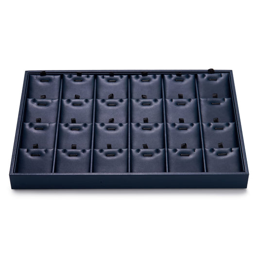 Oirlv Stackable 24 Gird Necklace Organizer Tray with Removable Jewelry Cards Necklace Pendant Jewelry Drawer Organizer