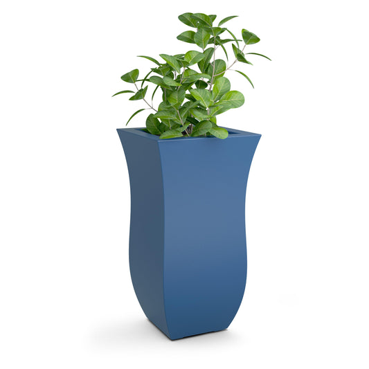 Mayne Valencia 30in Tall Planter - Neptune Blue - 16in x 16in x 30in - with Removable Plug, Polyethylene (5874-NB)