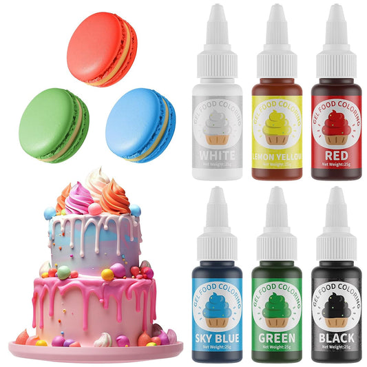 Regine Switzerland Gel Food Coloring - 6 Vibrant Edible Colors for Cake Decorating | 25g Bottle