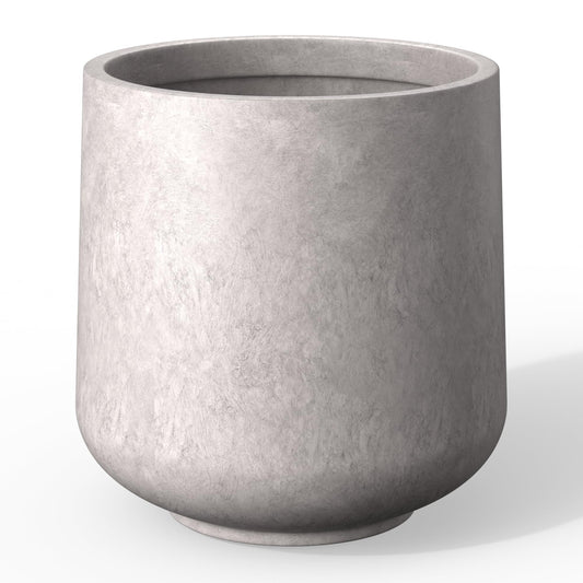 Kante 11.6" Dia Round Concrete Planter, Outdoor Indoor Large Plant Pots Containers with Drainage Hole and Rubber Plug for Home Garden Patio, Light Gray