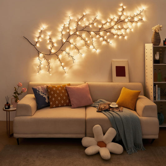 Bexdir Enchanted Willow Vine Lights 9.3ft 160LED, Vines for Home Decor Lighted Tree for Walls in 8 Modes & Timer, Branches Lights for Halloween Christmas Holiday Decor Indoor with Timer