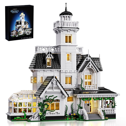 Magic House Building Set with LED Light, Owens House Blocks Toy, Creator Architecture Model Building Kit, Compatible with Lego Horror House, Home Office Decor Gift for Adults (1877PCS)