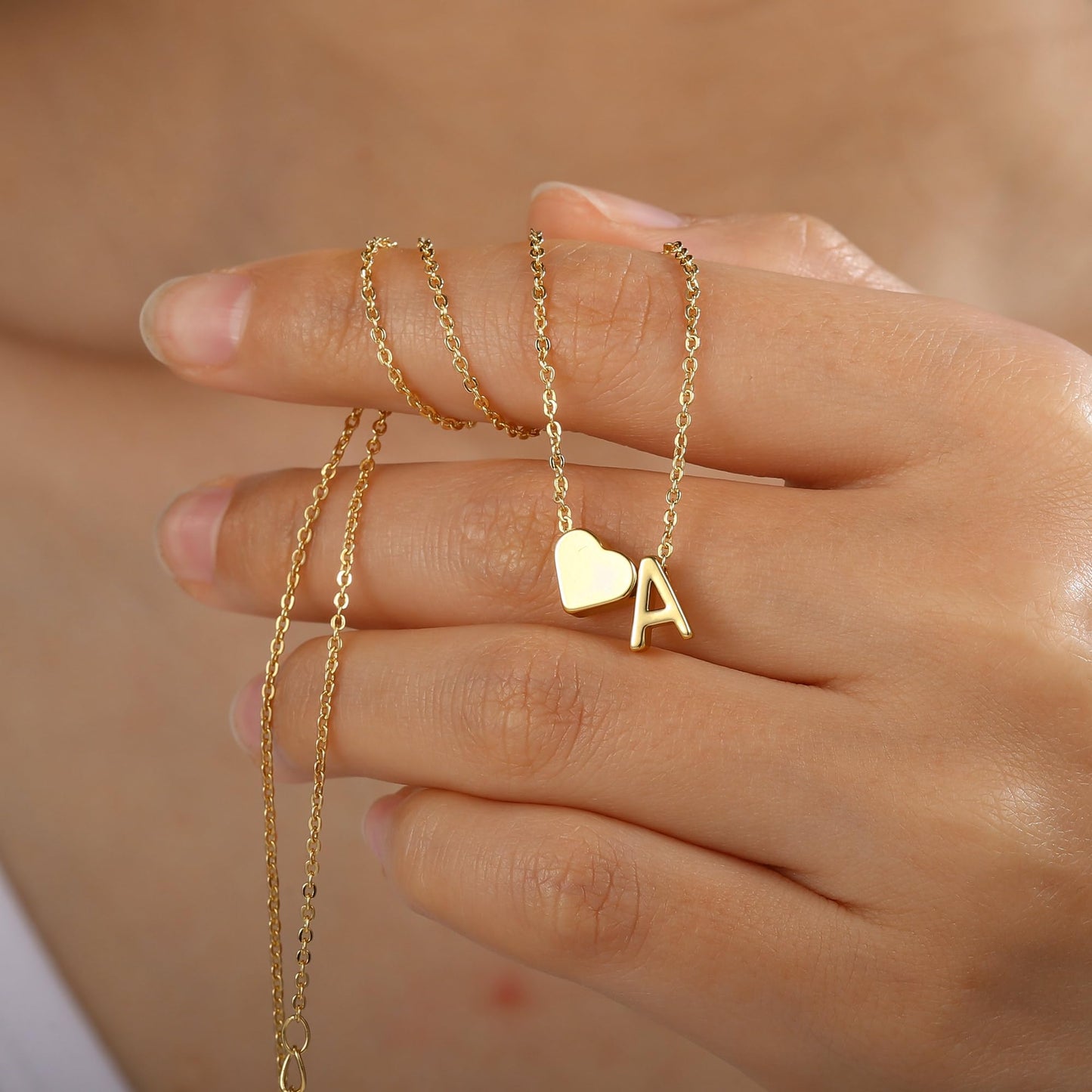 Turandoss Initial Necklaces for Women Trendy - 18K Gold Plated Heart Letter I Necklace Dainty Tiny Initial Necklaces Birthday Birthday Gifts for Women