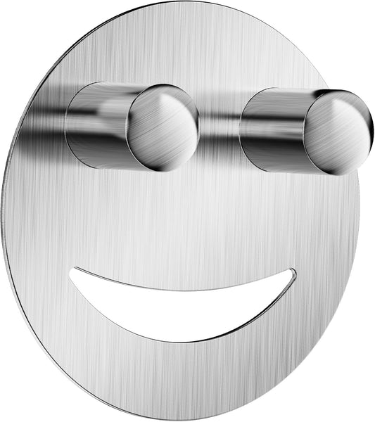 Yoshiky Stainless Steel Smiley Face Dish Sponge Holder - Silver Sink Caddy Organizer with Suction Cup for Kitchen