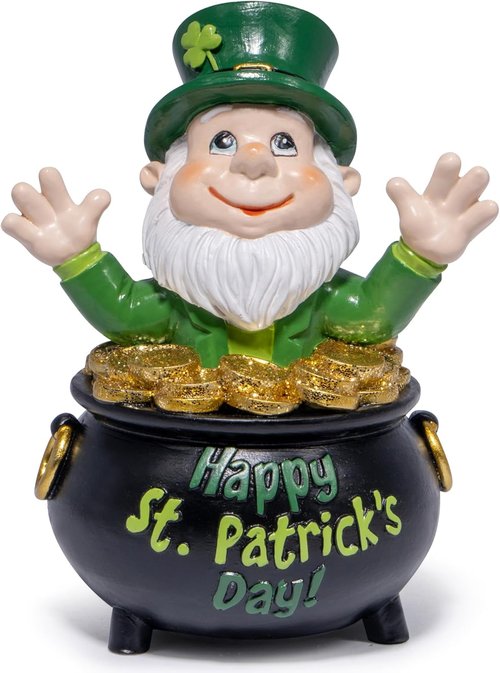 Hodao St. Patrick's Day Gnome Decoration - Handmade Irish Elf Figurine | Luck & Green Decor for Home