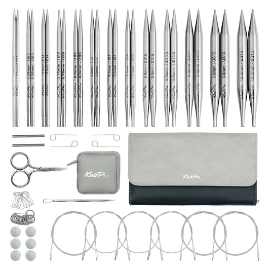 KnitPro Stelo Grande Normal Interchangeable Needle Set 5" (13cm) | 13 US Sizes (2.5 to 15)