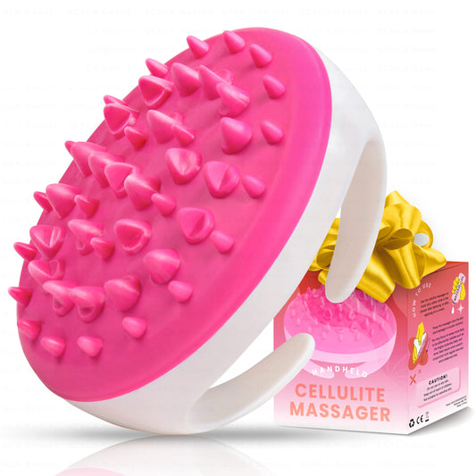 Scala Silicone Cellulite Massager, Bath Shower Scrubber Accessories, Bathroom Toys, Cellulite Remover, Body Massager Tool, Exfoliator, Fat Roller Use with Creams and Oils, Pink