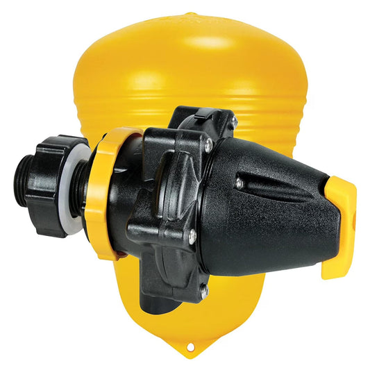 Jobe Valves J-MFV0075DLT 82026 Megaflow Valve 3/4", Yellow/Black – High Flow Float Valve for Livestock Water Troughs, Up to 90 GPM, Underwater Mount, GF Nylon Construction