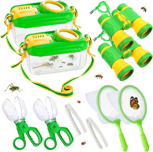 Skiennix Bug Catcher Kit for Kids - Durable Insect Collector with Binoculars & Butterfly Net | Outdoor Explorer Set for Ages 3-8
