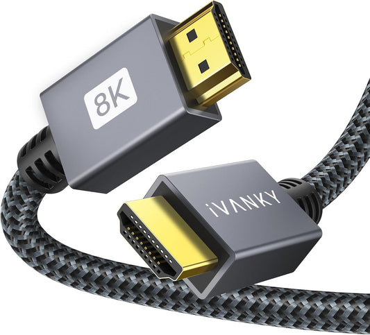10K 8K 10 48Gbps 2.1 10ft 8K@60Hz, 4K@120Hz, 2.2&2.3, 10ft TV/PS5/Xbox/Laptop/Monitor/PC/Switch IVANKY HDMI Cable ft