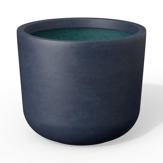 Kante Round Concrete Planter, 13.1 Inch Dia Classic-Style Large Pot with Drainage, Charcoal Finish with Painted, for Indoor & Outdoor Plants, Home, Patio and Garden