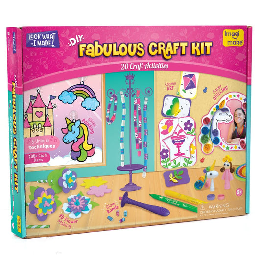 Imagimake Fabulous Craft Kit | 20 Art and Craft Activities - Creative Toy & DIY Set | Creative Toy & DIY Set | Arts and Crafts for Kids | Activity Craft Kits 6-8 | Gifts for 5 6 7 8 9 10 11 12 Years