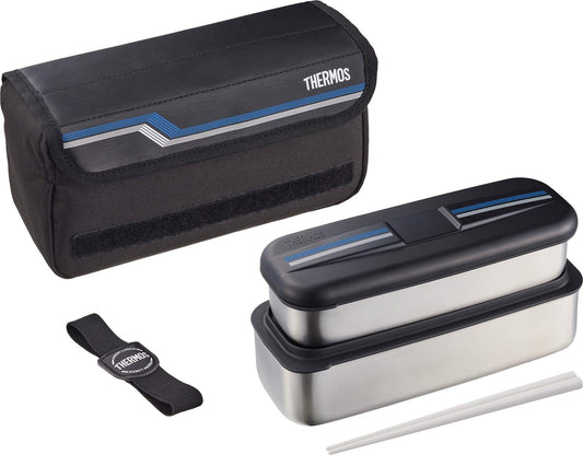 Thermos DSD-1104W L-BK Fresh Lunch Box, 3.4 fl oz (1,100 ml), Line Black