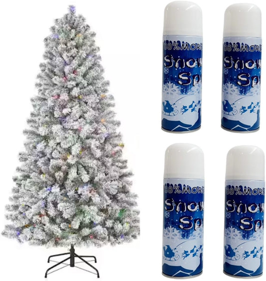 Skiennix Winter Textured Snow Spray - 4 Pack of 8oz Aerosol Bottles for Holiday Crafts & Decorations