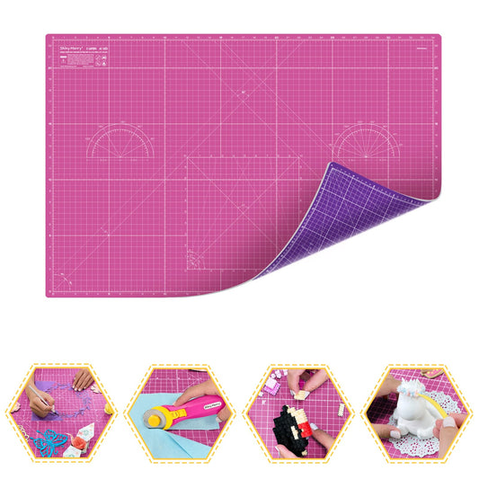 Shiny Merry Self Healing Cutting Mat A1 24"x36" Double Sided 5-Ply Craft Mat for Sewing, Quilting, Fabric, Scrapbooking Pink/Purple