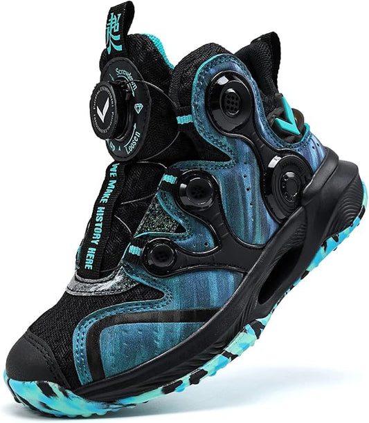 VITUOFLY Kids Basketball Shoes Boys Air Cushion Sneakers Girls Mid Top School Hoops Shoes Non-Slip Outdoor Sports Running Gym Comfortable Durable Little Kid/Big Kid
