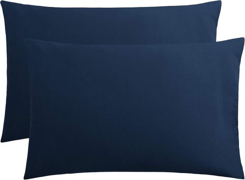 FLXXIE Pillow Cases - Soft Microfiber Queen Pillow Covers | Wrinkle Resistant, 2-Piece Set, Navy 20x30