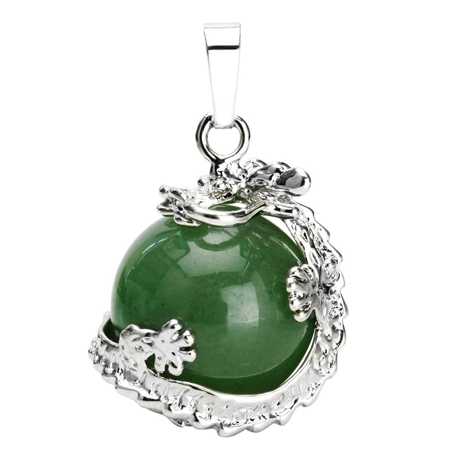 JEWELRIESHOP Dragon Necklace Chakra Reiki Healing Crystal Pendant Gemstone Necklace for Women Men