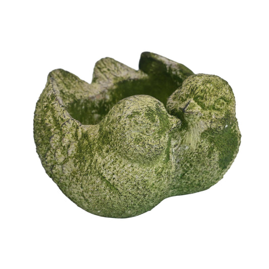 SenJchicwd Vintage Cement Bird Planters for Indoor & Outdoor Decor Rustic Shabby Flower Plants Pots for Fern Moss Cacti Succulents Home Graden Table Decorations Distressed Green