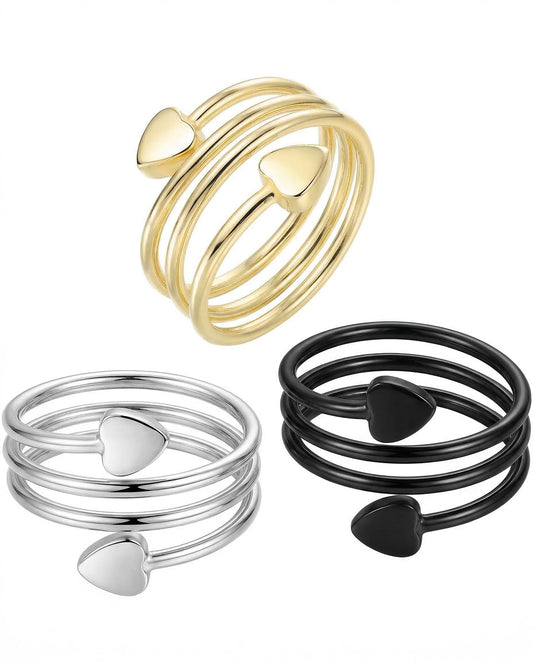 BioMag Copper Rings for Women, 99.99% Pure Copper Magnetic Rings Thumb Rings for Lymphatic Drainage, Adjustable Jewelry Gifts for Women (Black, Silver, Gold)
