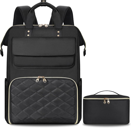 Backpack 17.3 Inch Backpack Backpack BERTASCHE Lunch for Women, Laptop with Insulated Cooler Lunch box, Nurse