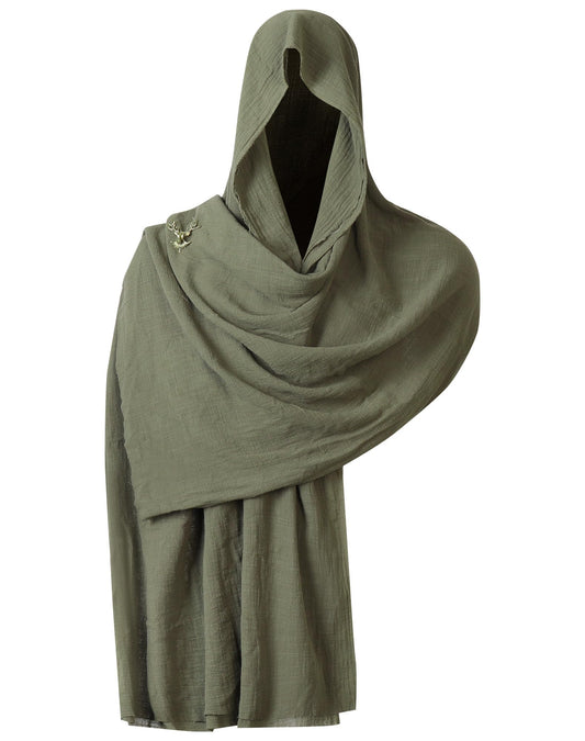 Berenlu Post Apocalyptic Shawl Fabric Piece, Medieval Hooded Cowl for Renaissance Men, DIY Cosplay Costume Accessory