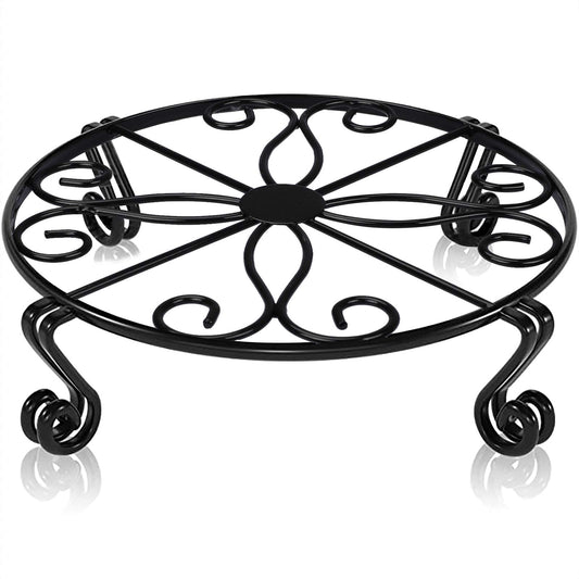 Black Plant Stand for Flower Pot Heavy Duty Potted Holder Indoor Outdoor Metal Rustproof Iron Garden Container Round Supports Rack for Planter Bronze, Pumpkin Stand Outdoor……
