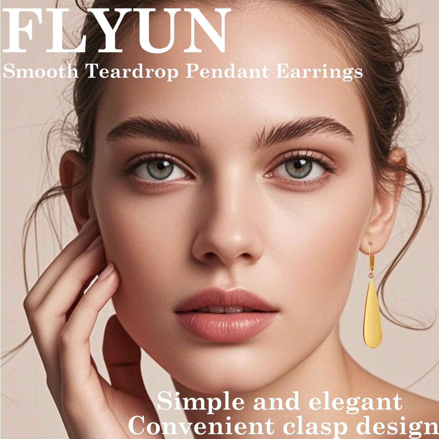 FLYUN 18k Gold Plated Long Teardrop Dangle Earrings For Women Trendy-Hypoallergenic Lightweight Leverback Dangle Earrings For Jewelry Gift(S&B&G)