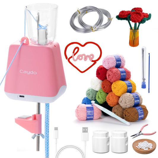 Caydo iCord Maker Kit for Beginners, 92pcs i-Cord Knitting Set for DIY Handicrafts Making, Quickly Knitting iCord with i Cord Knitting Machine Create Pretty Crafts, Ideal Present for Knitting Lovers