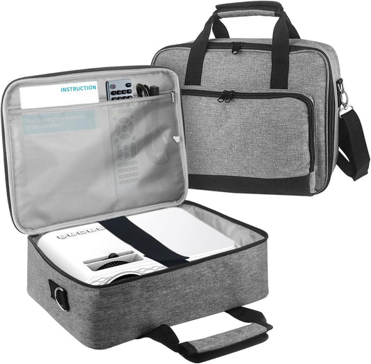 13.4 9.8 3.9in Projector Carrying Case, * * Projector Bag Large Bag with Accessories Pockets Adjustable Shoulder Straps
