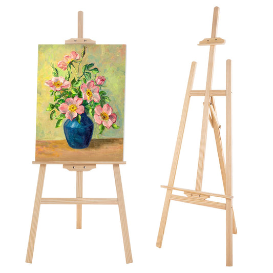 Falling in Art Easel Stand for Painting, Adjustable Wooden Easels for Painting Canvas Up to 42", Folding Art Easel for Drawing, Wedding Sign and Poster, Suitable for Kids and Adults