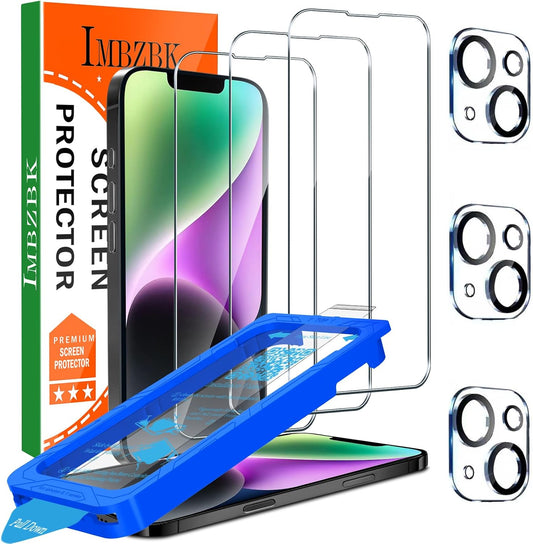 3 Pack 14 [6.1 INCH] 3 IMBZBK [Auto-Dust Removal] Screen Protector for iPhone Accessories, Case Friendly Film, Military