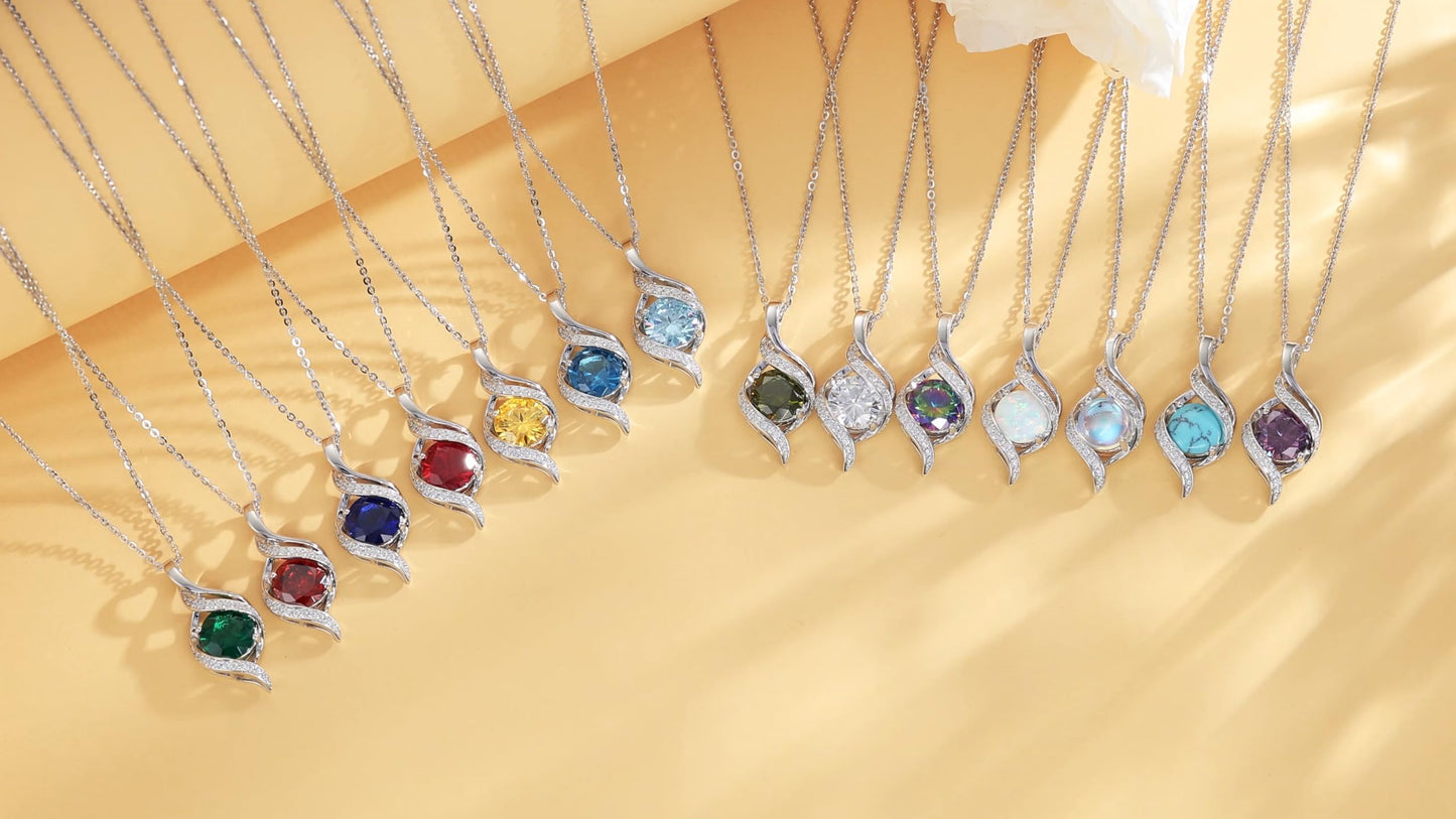 FANCIME August Birthstone Necklace for Women Round Peridot Necklace S925 Sterling Silver full Love Birthday Gifts for Mom Women, 16"+2" Inches