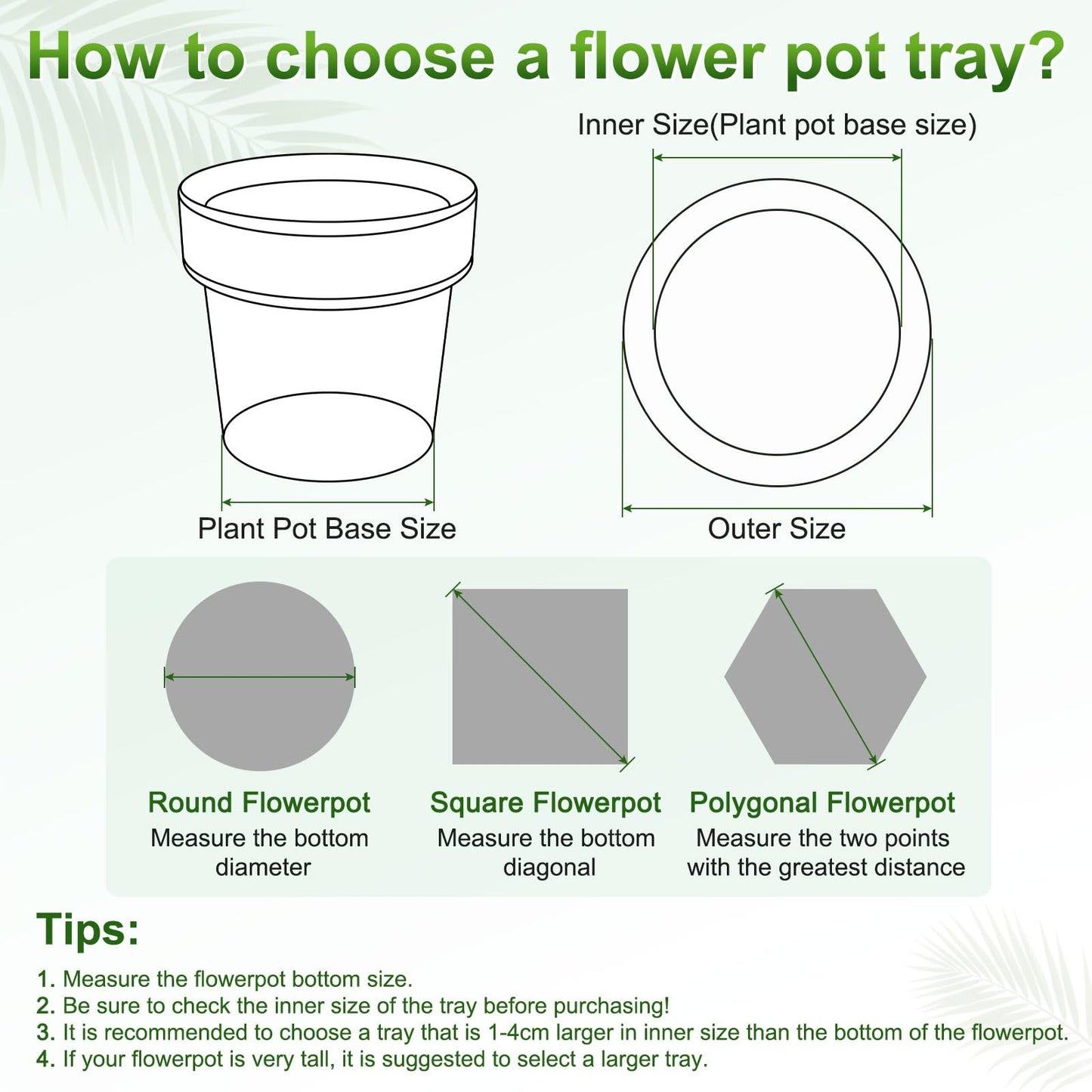 M METERXITY 2-Pack Plant Saucer, 6.81 Inch/17.3 cm Plastic Plant Trays Thicker for Pots/Indoor/Outdoor/Water Drainage and Protection, Flowerpot Drip Tray [White]