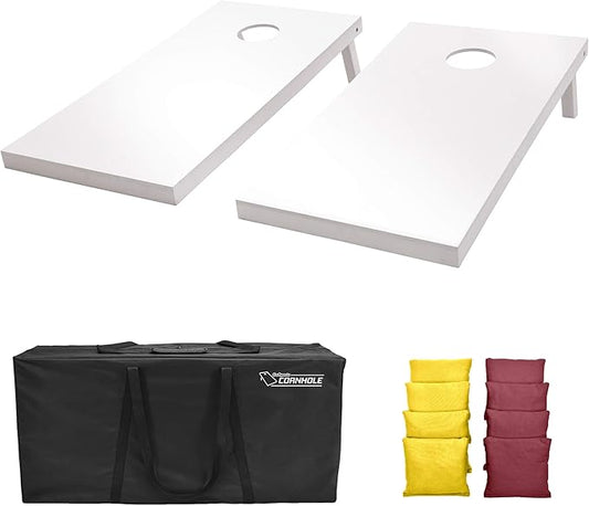 GoSports 4 ft x 2 ft Regulation Size Wooden Cornhole Boards Set - Includes Carrying Case and Over 100 Optional Bean Bag Colors