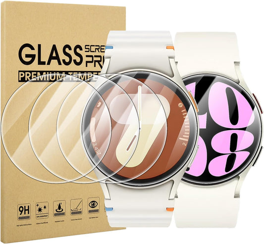 4-Pack 7/6/5/4 40mm, 40 mm Suoman Screen Protector for Samsung Galaxy Watch Tempered Glass Protectors Perfectly Fit