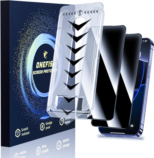 16 6.3inch 2 Pack OneFish for iPhone Pro Tempered Glass Screen Protector Auto Dust-Elimination Easy Installation