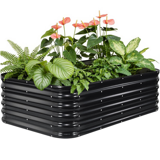 5×3×1.4FT Galvanized Raised Garden Bed Outdoor, Metal Raised Garden Bed Kit, Large Planter Raised Beds, 4 In1 Modular Raised Planter Box Outdoor,Raised Beds for Gardening for Vegetables Flowers Herbs