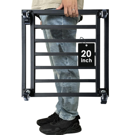 Hongsane 20" Square Plant Stand with Wheels Heavy Duty,Large Metal Plant Caddy Indoor Outdoor Use,Rolling Plant Dolly with Industrial Casters,Rust-Proof Black Plant Tray for Large Planters Pots,1-Pack