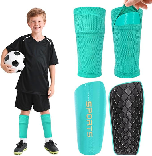Shin Guards Soccer Kids 2025 Version High-Density Foam Soccer Shin Guard with Sleeves Shin Protective Pads for Kids Daily Practice School Competitions Outdoor Play