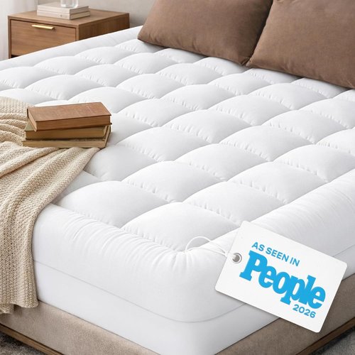 Cloud-Like Twin Mattress Topper - 100% Cotton Cooling Mattress Pad for Ultimate Comfort - Breathable Design, White