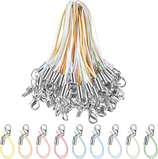 200 Frienda Pcs Phone Charms Strap Kit, Cell Phone Split Ring Strap, Keychains String, Lariat Lanyard Loop Charms