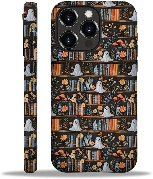 Akinmi 16 16 Case for iPhone Pro Max,Skull On The Bookshelf Exquisitely Pattern Double Protective Phone Cover Cases